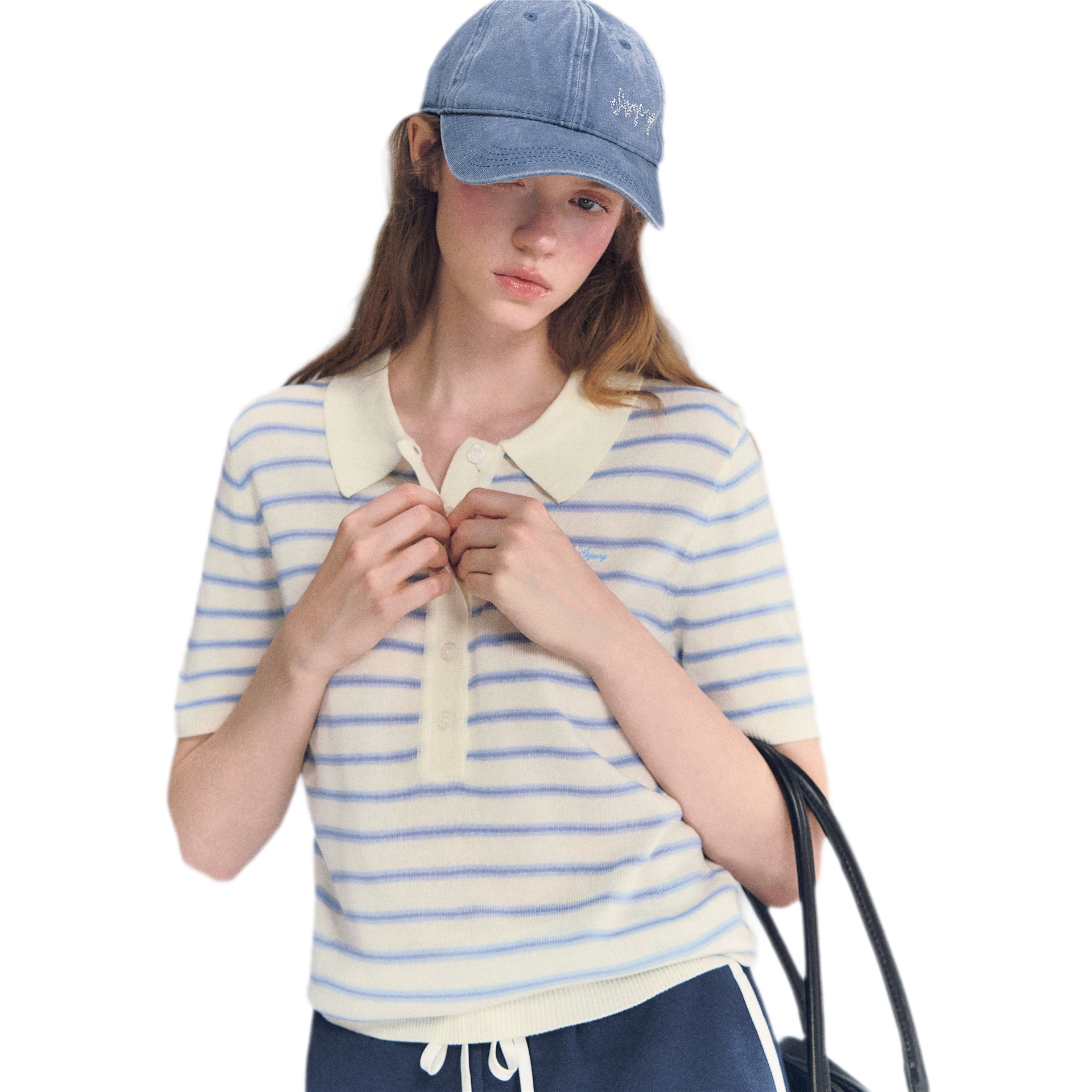 Striped Embroidered Polo