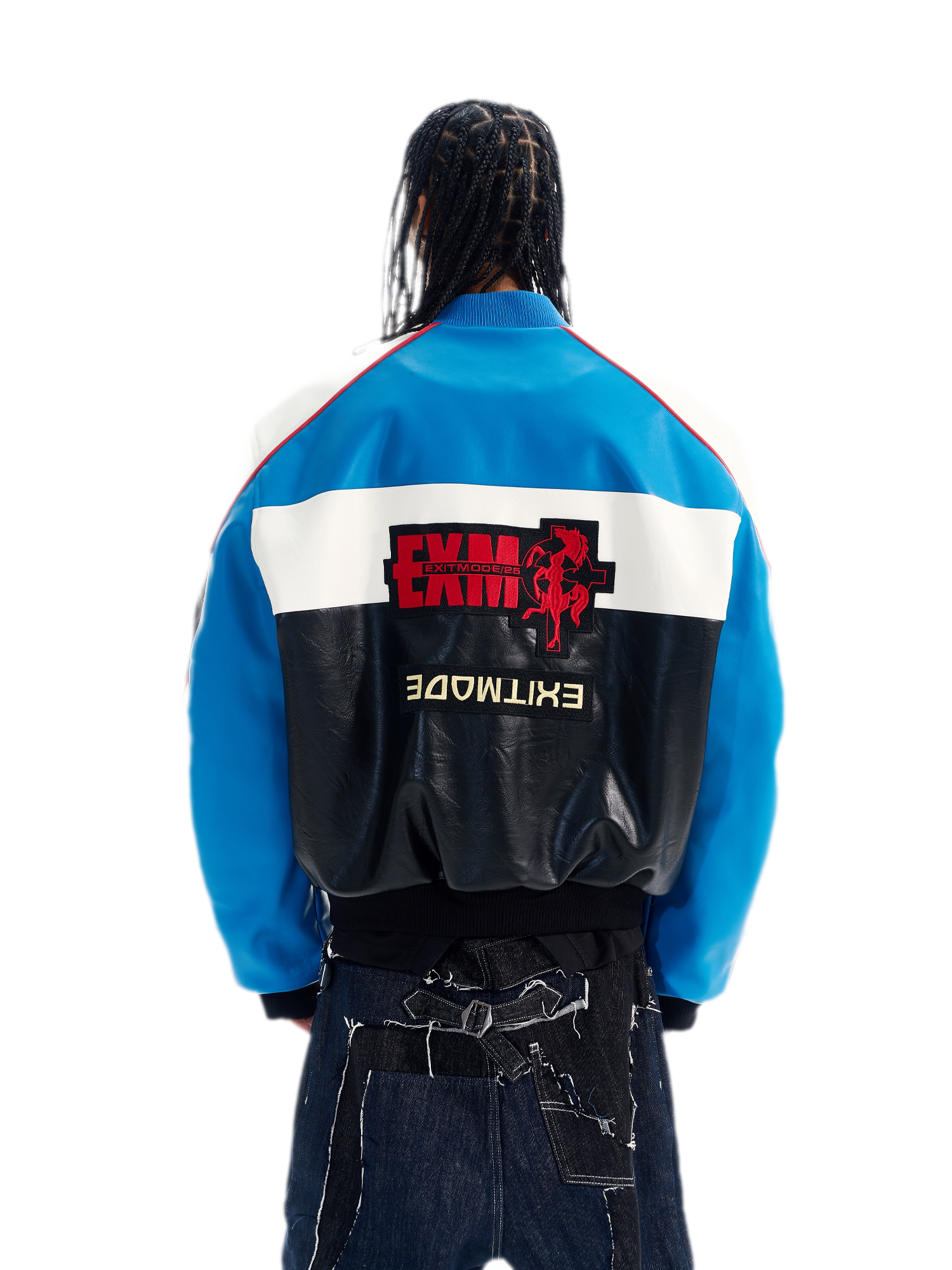 Contrast Embroidered Oversized Jacket