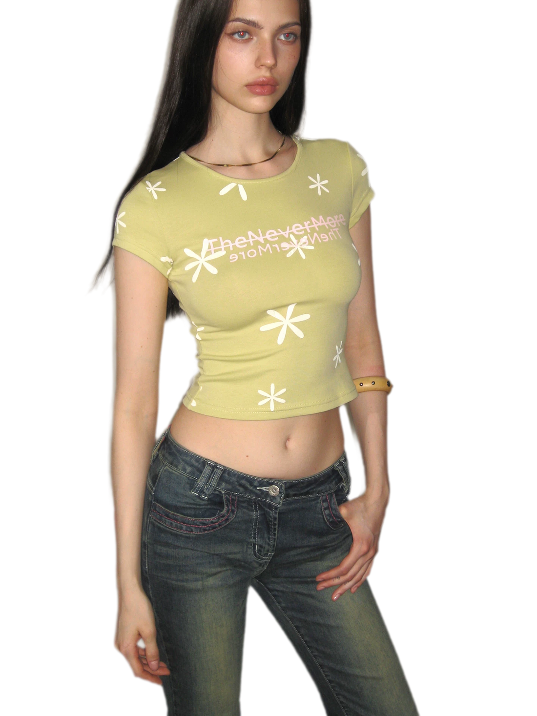NEVERMORE Vintage Floral Fitted T-shirt – view 2