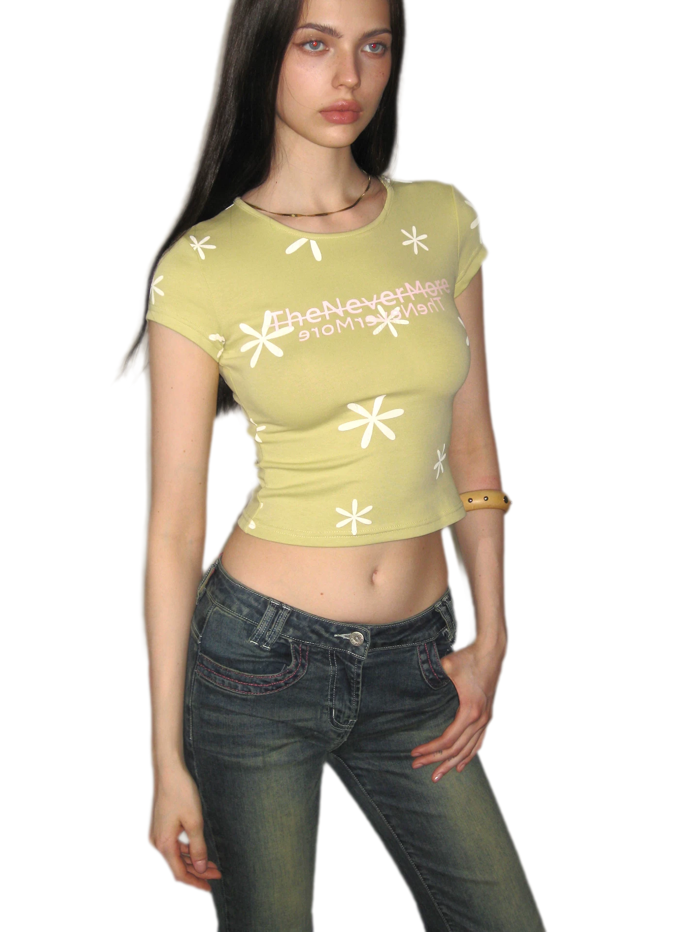 Vintage Floral Fitted T-shirt