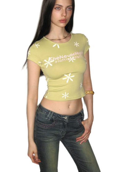 Vintage Floral Fitted T-shirt