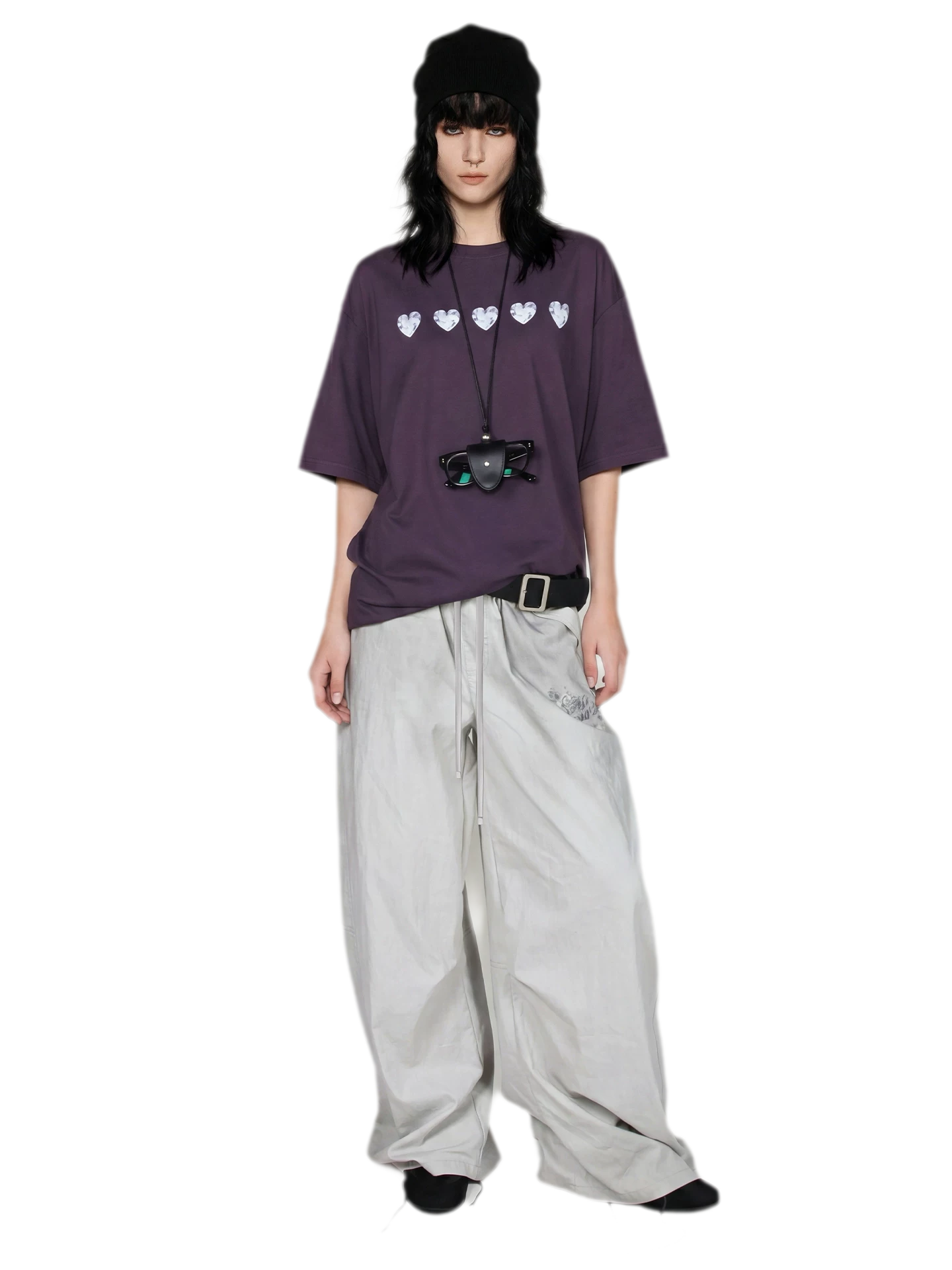Silver Print Oversized T-Shirt