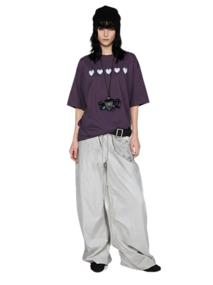 Silver Print Oversized T-Shirt