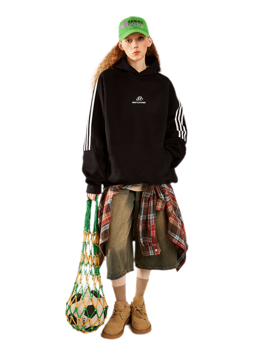 Striped Oversized Pullover Hoodie