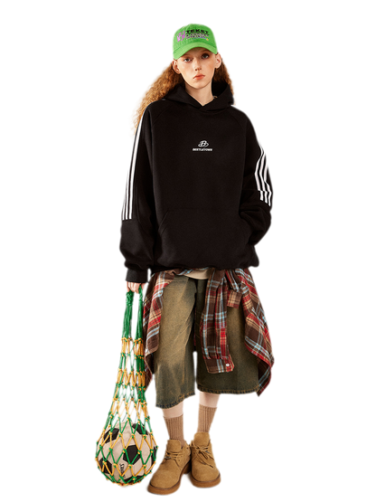 Striped Oversized Pullover Hoodie