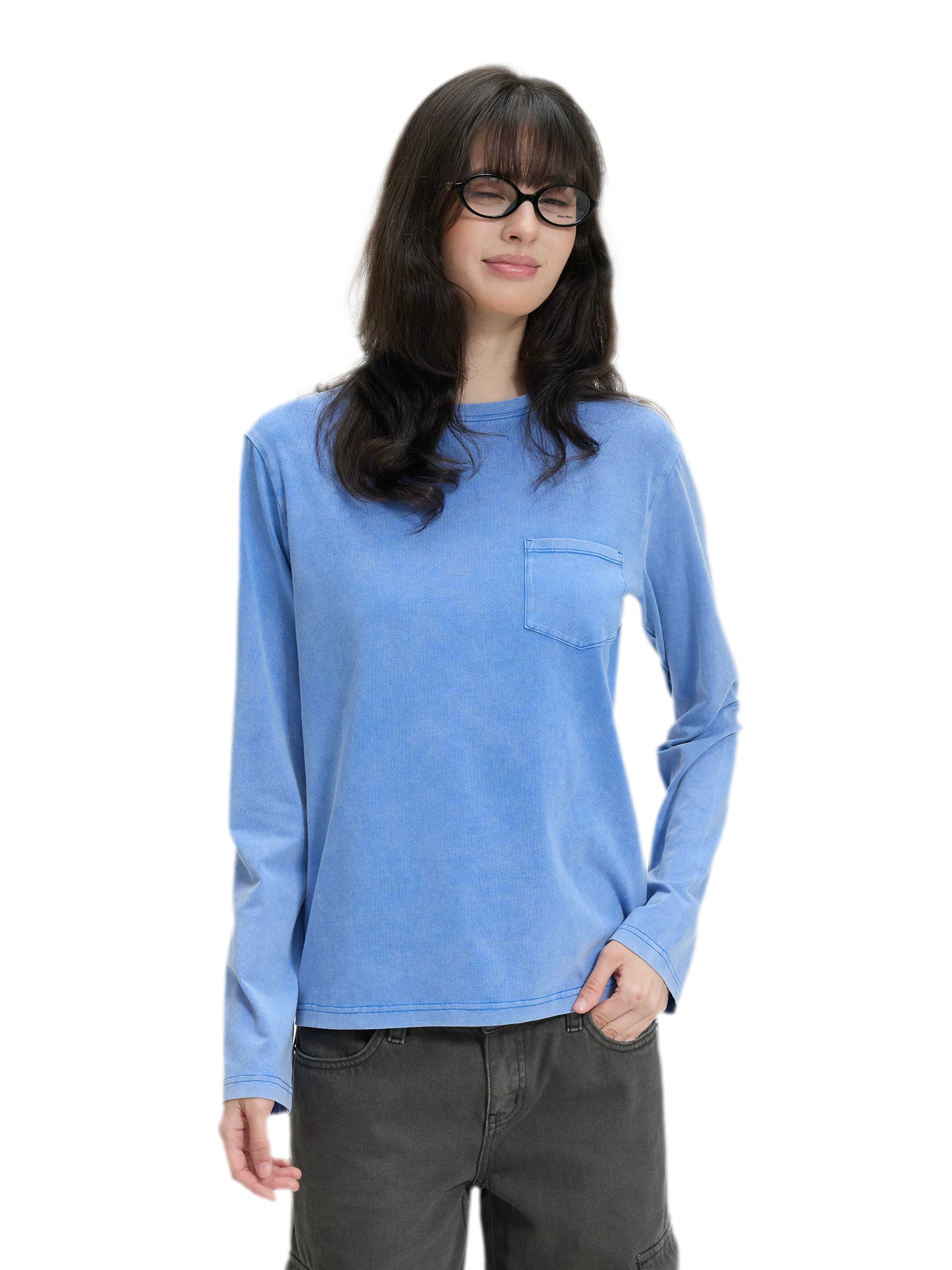 Pocket Detail Long-Sleeve T-Shirt
