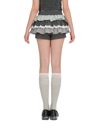 Patchwork Ruffle Shorts