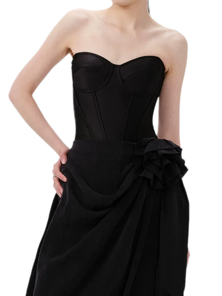 Velvet Bow Satin Corset