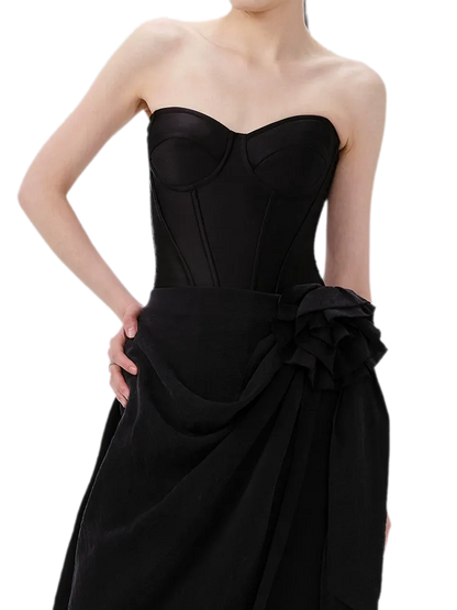 Velvet Bow Satin Corset