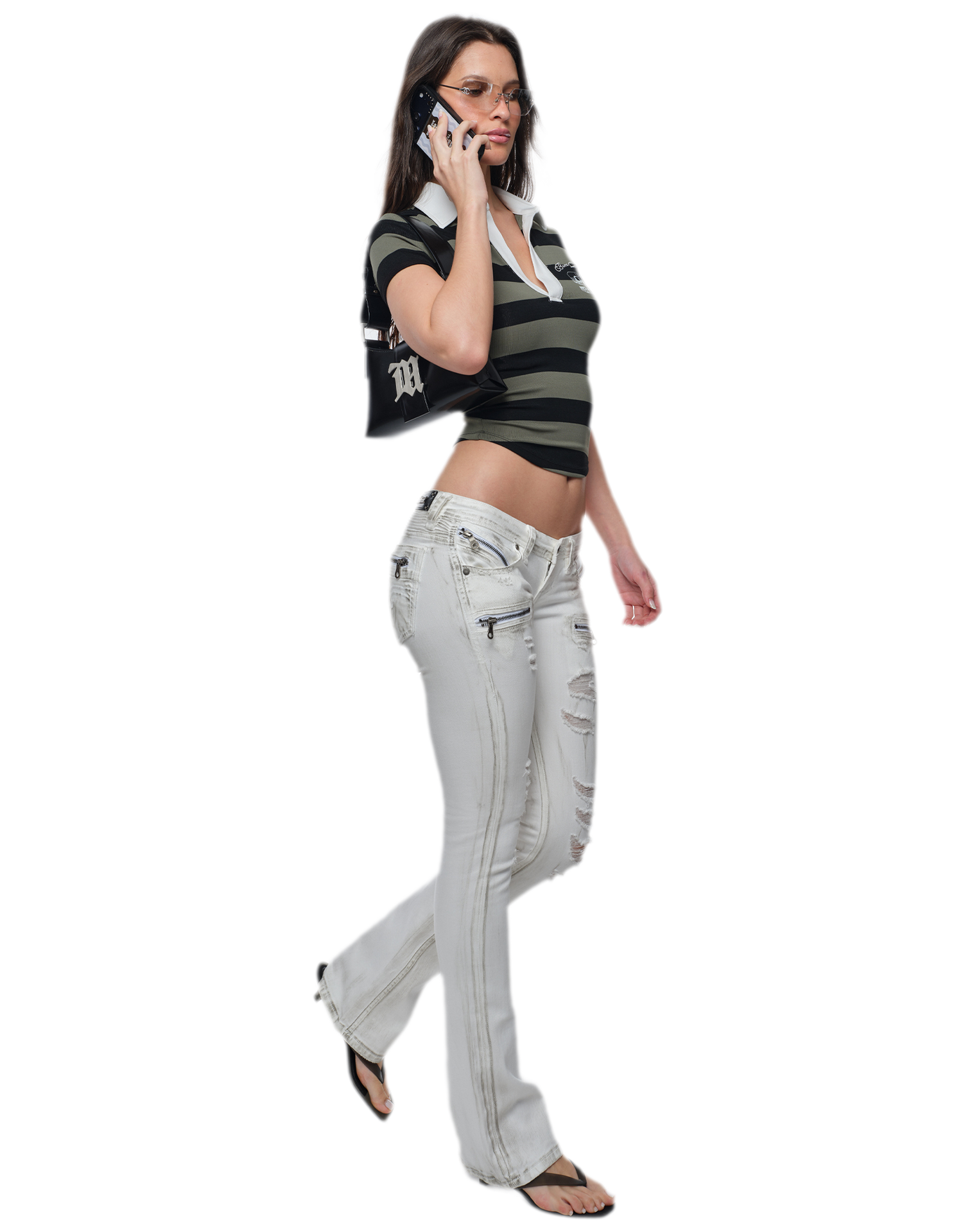 Striped Polo Shorts Set