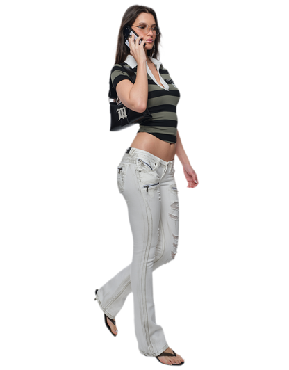 Striped Polo Shorts Set
