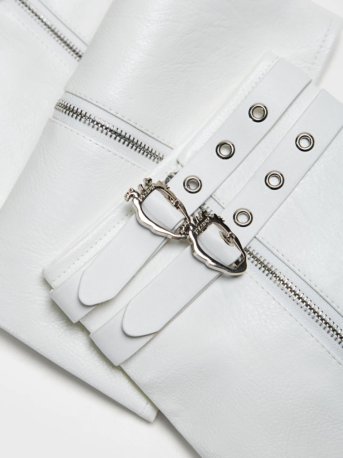 Heart Buckle Faux-Leather Skirt