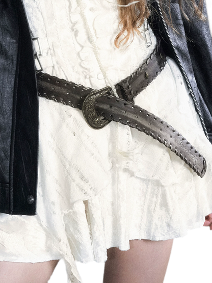 Vintage Carved Buckle Belt