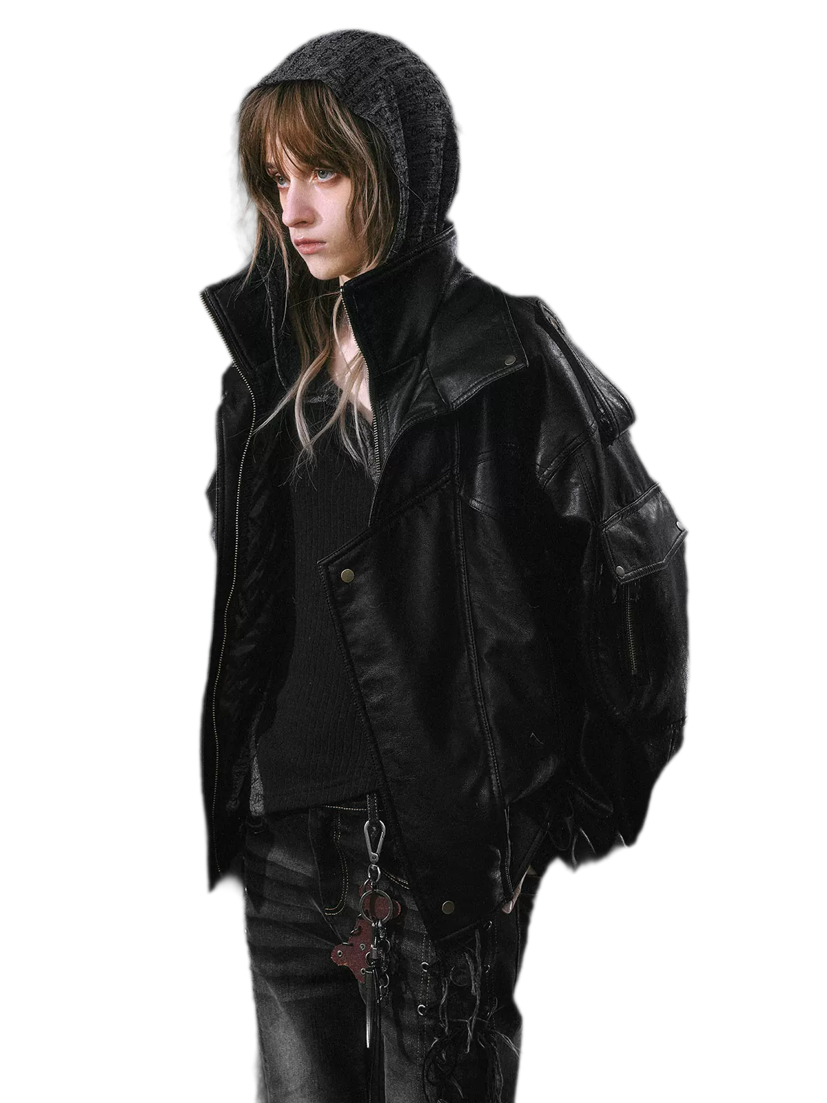 Detachable Fur Collar Flight Jacket