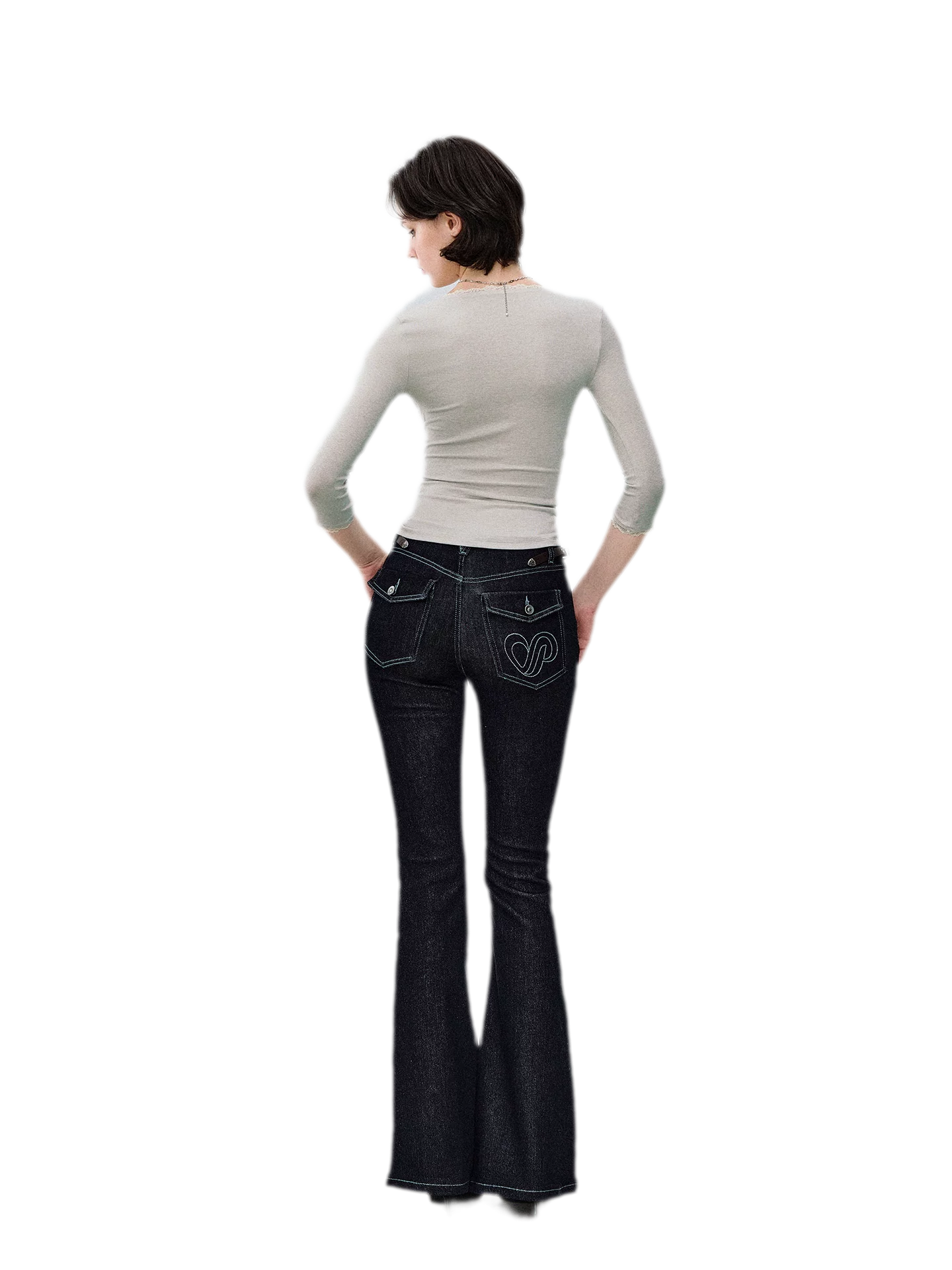 Denim Micro Flare Jeans