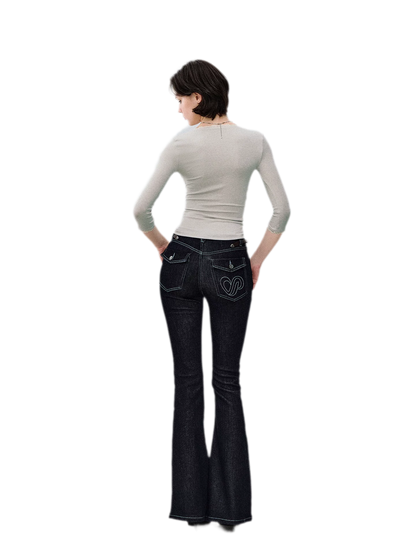 Denim Micro Flare Jeans