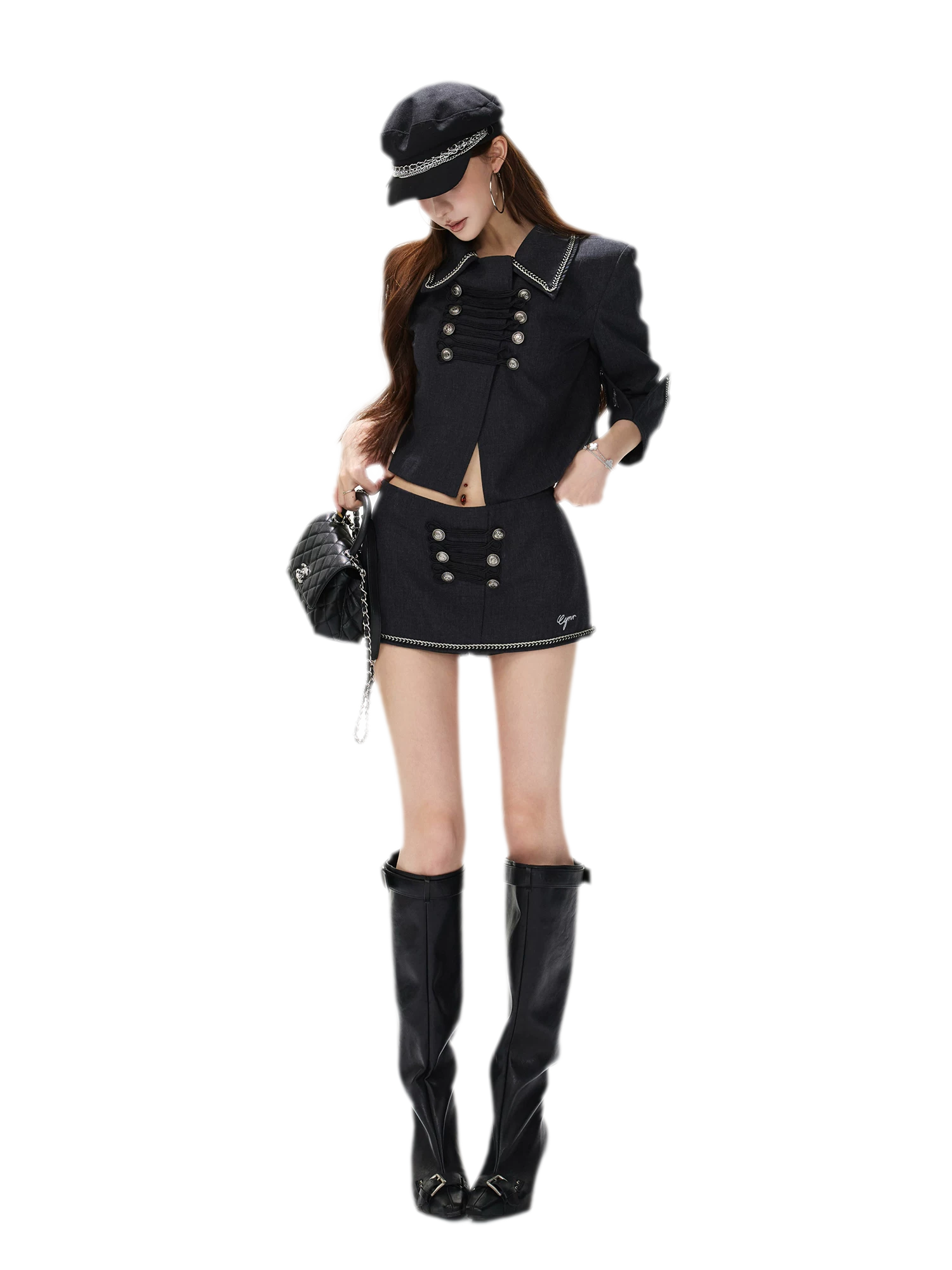 Corded Napoleonic Jacket Skirt Set