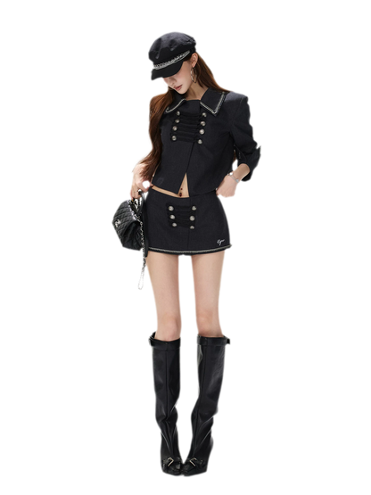 Corded Napoleonic Jacket Skirt Set