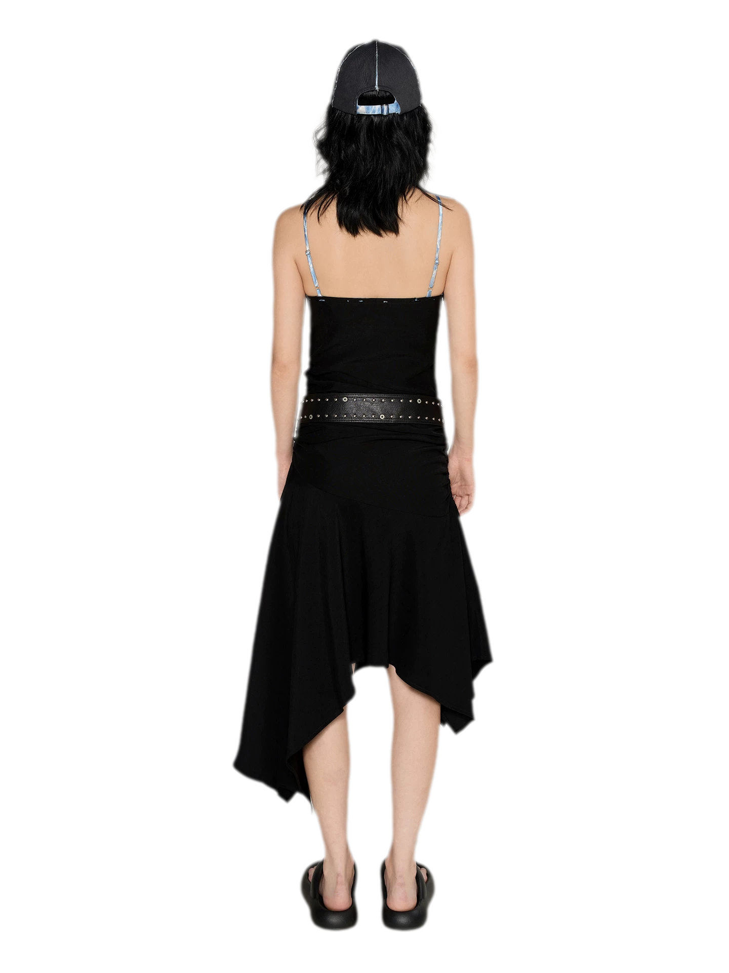 Acetate Asymmetric Slip Dress