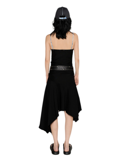 Acetate Asymmetric Slip Dress