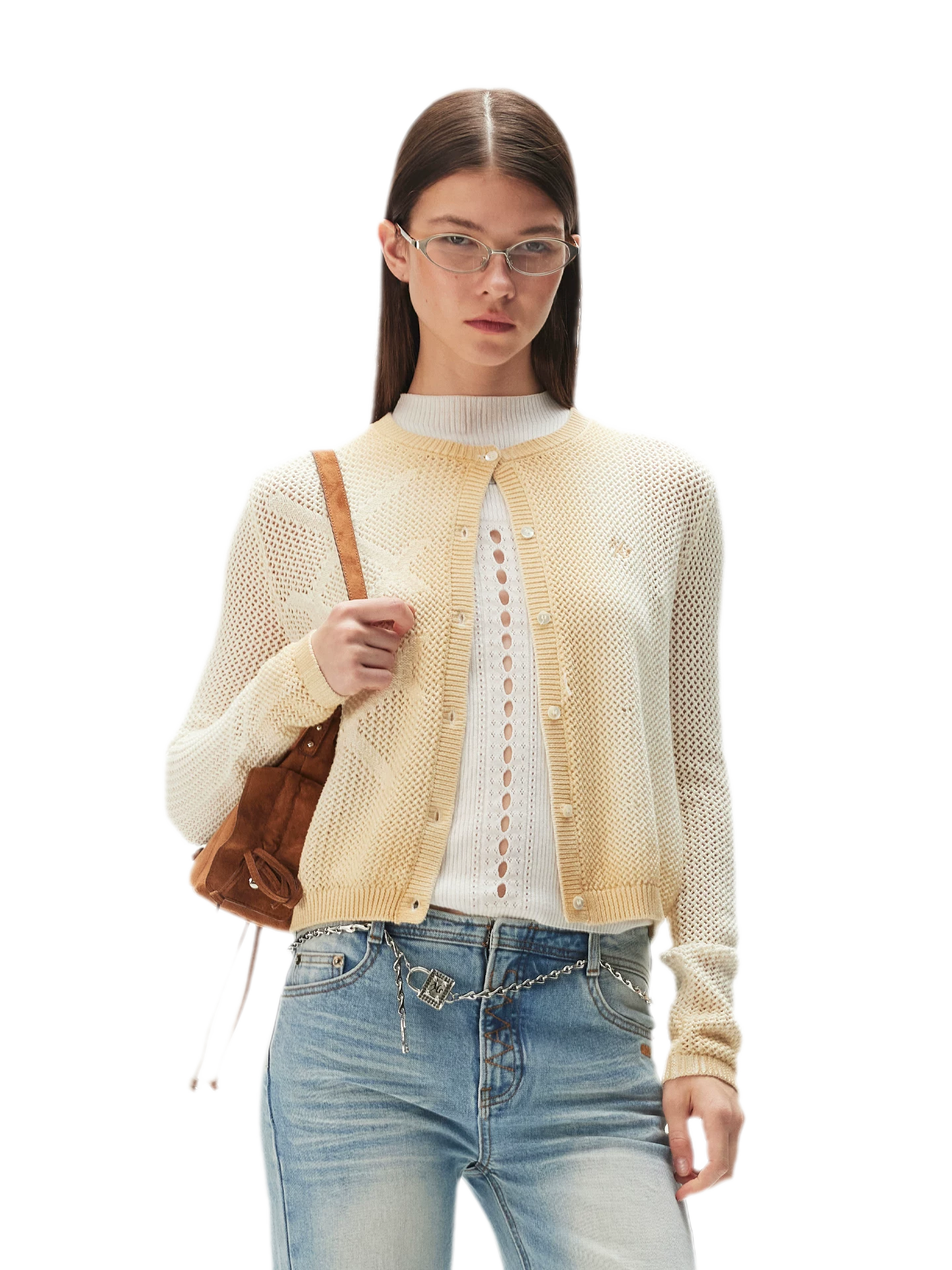 Cotton Openwork Cardigan