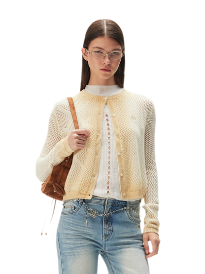 Cotton Openwork Cardigan