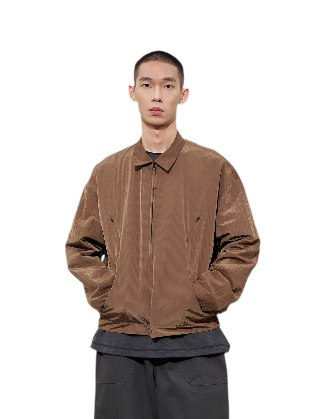Textured Curved Panel Jacket