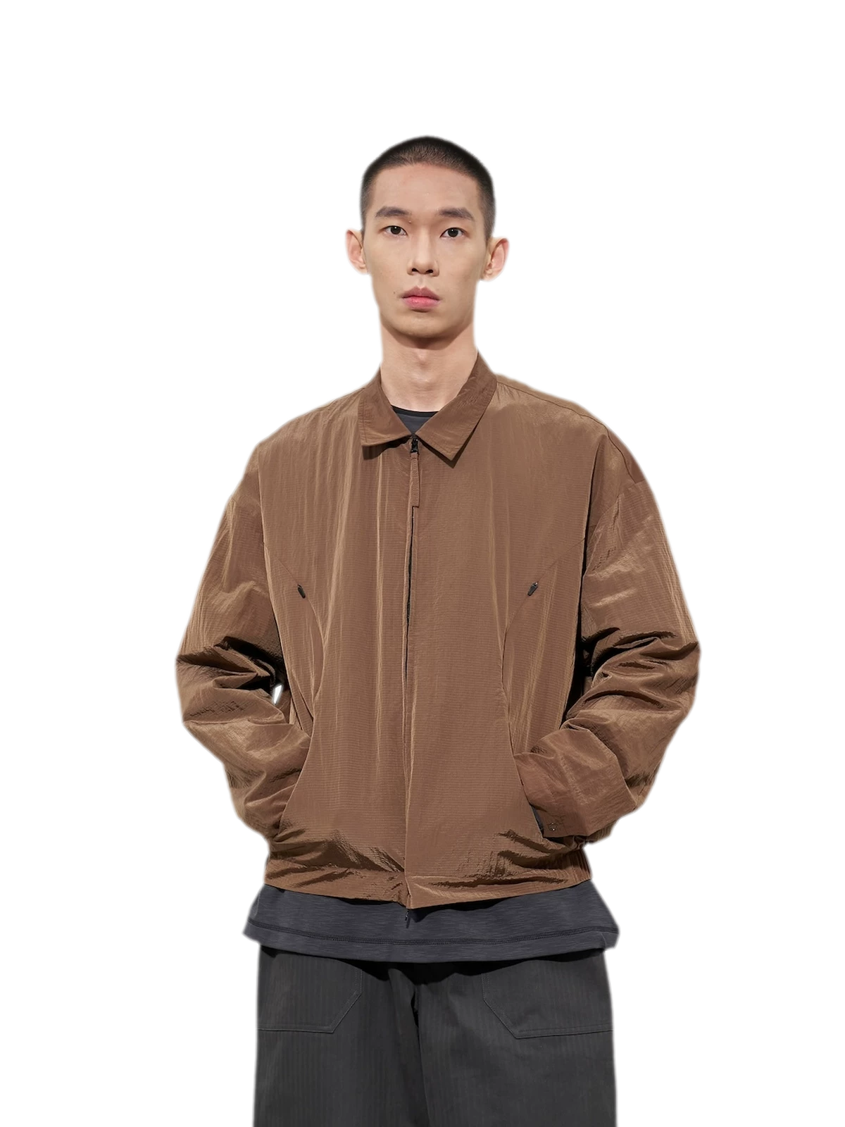 Textured Curved Panel Jacket
