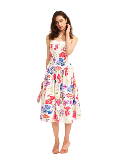 Watercolor Floral Fitted Dress