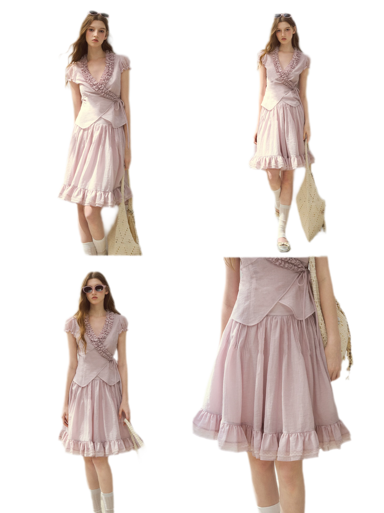 Ruffled Blouse Skirt Set