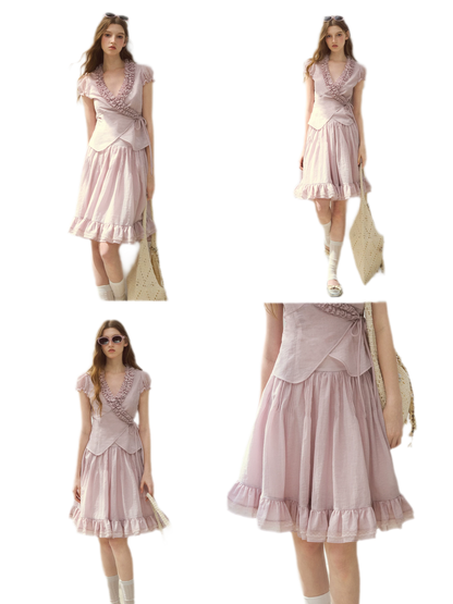 Ruffled Blouse Skirt Set
