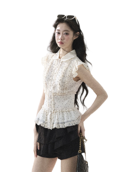 Polka Dot Ruffle Blouse