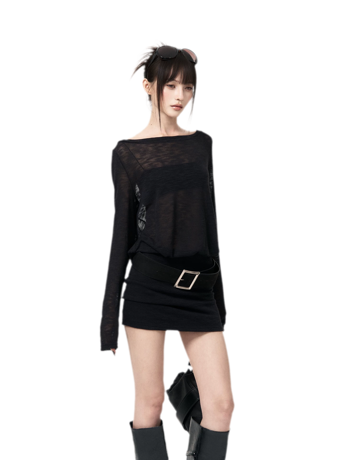 Open-Back Stretch Knit Dress