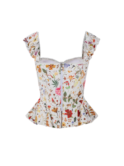 Floral Boned Corset Top