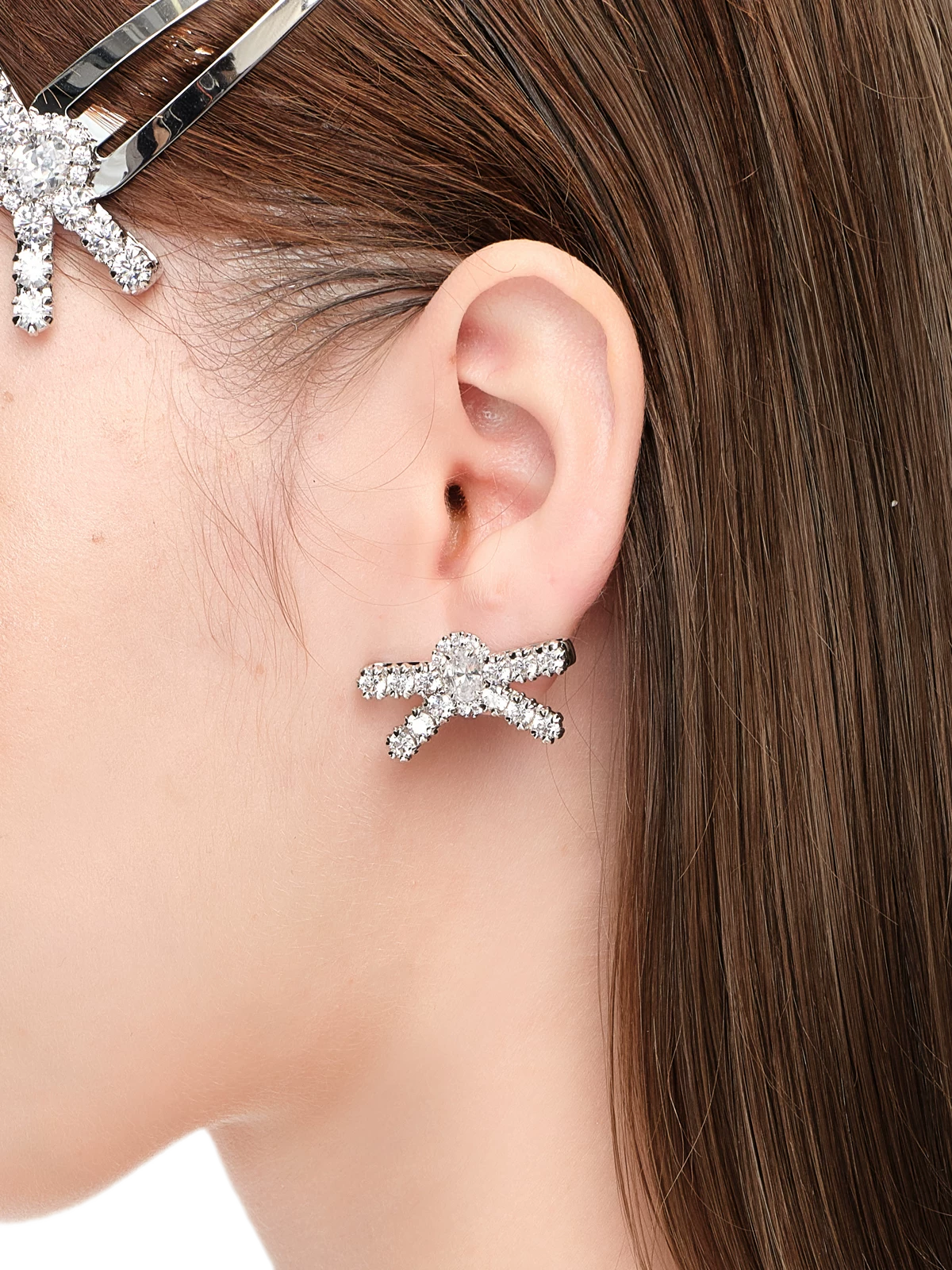 Gemstone Butterfly Bow Earrings