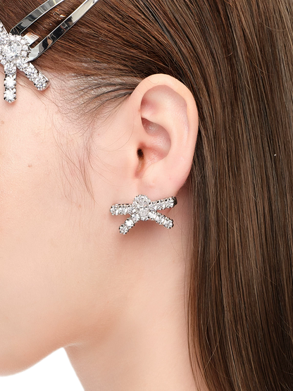 Gemstone Butterfly Bow Earrings