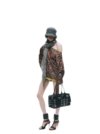 Distressed Embroidered Camouflage T-Shirt