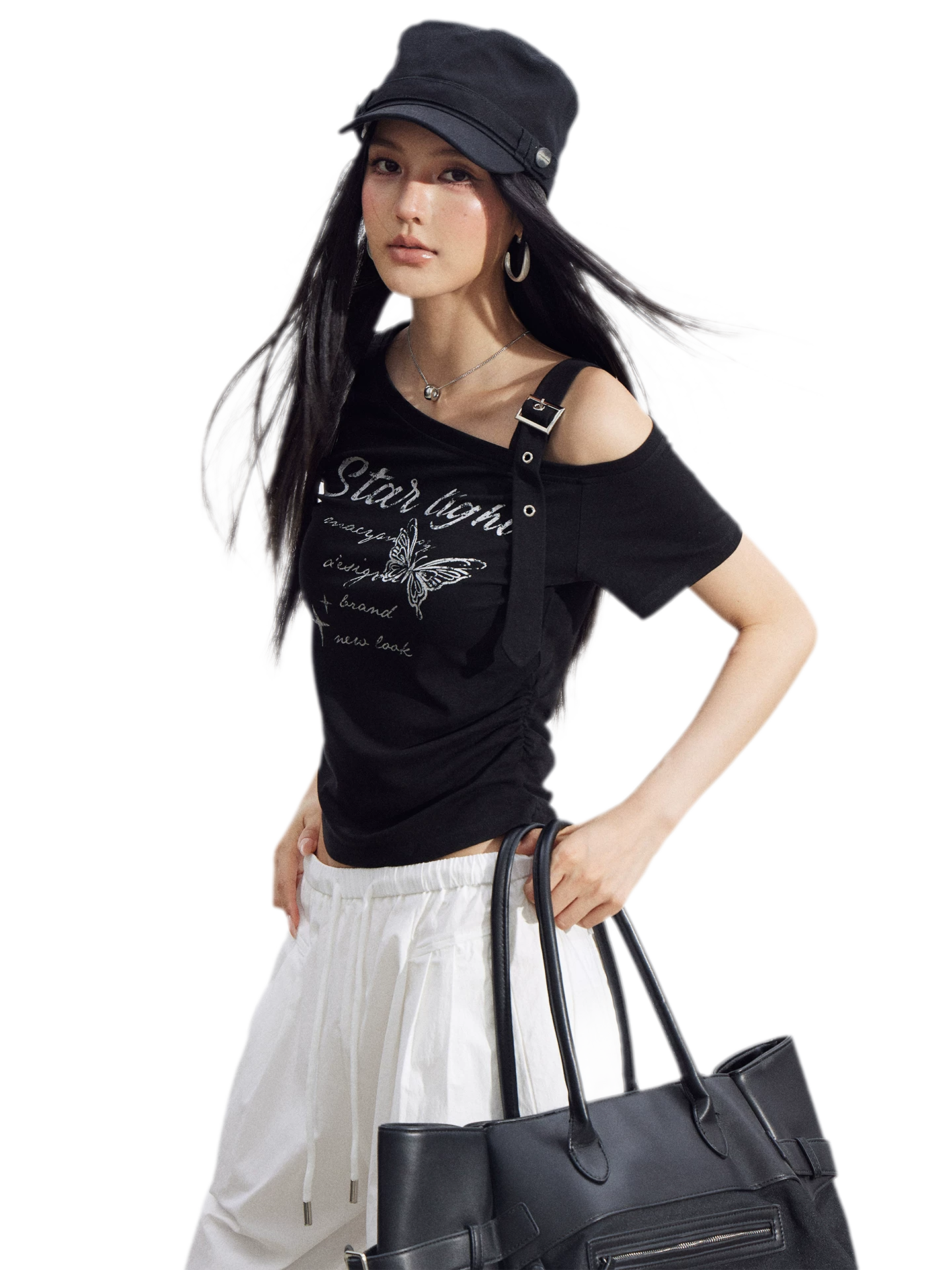 One-Shoulder Butterfly Tee