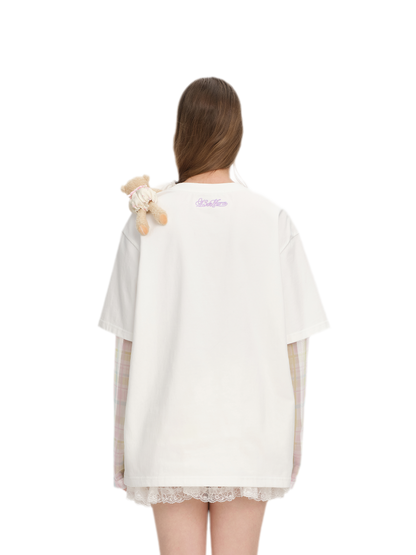 Floral Appliqué Layered T-shirt