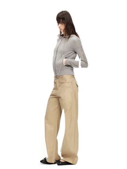 Viscose Honeycomb Hooded Cardigan