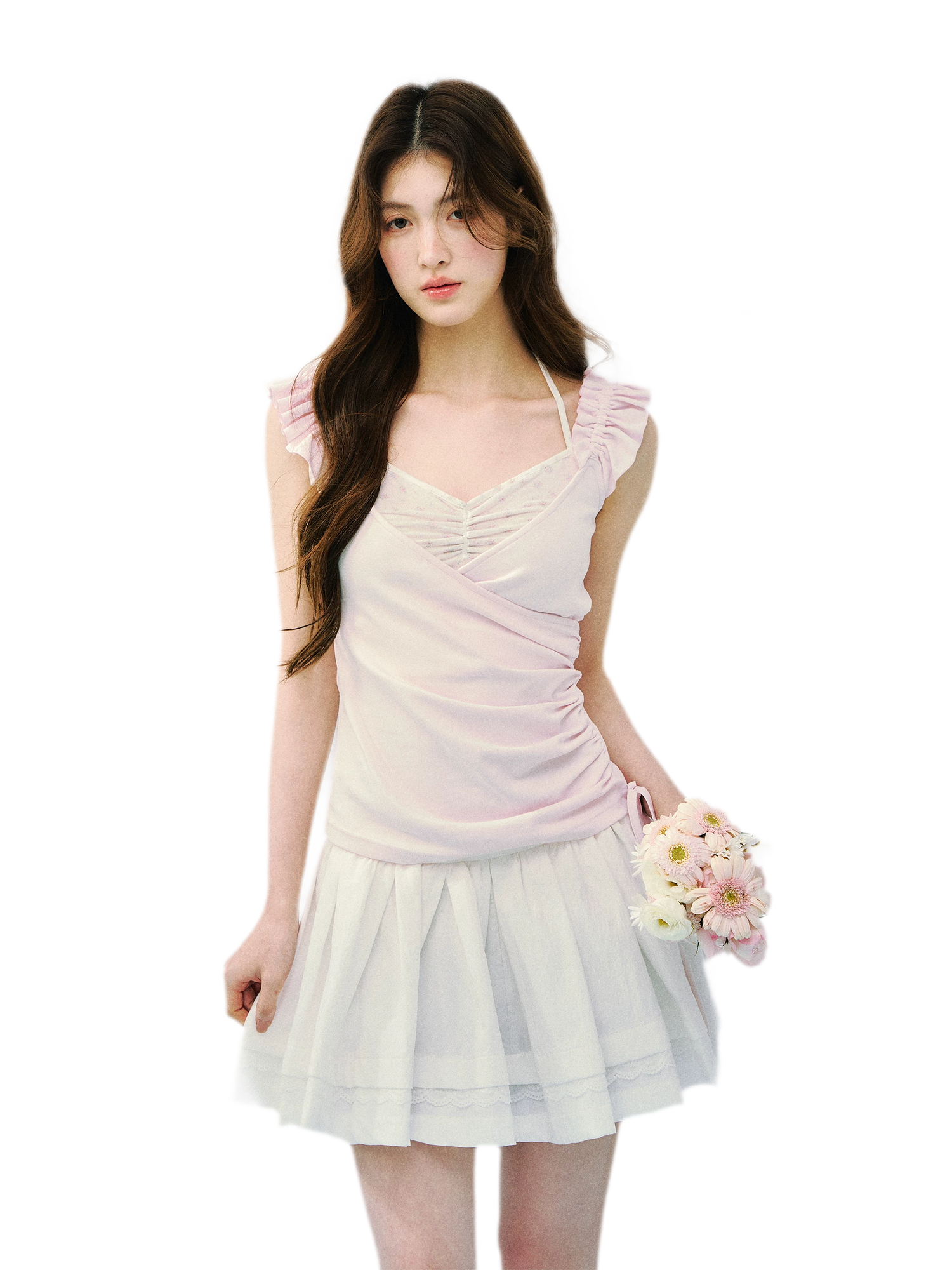 Two-in-One Ruffle Sleeve T-Shirt