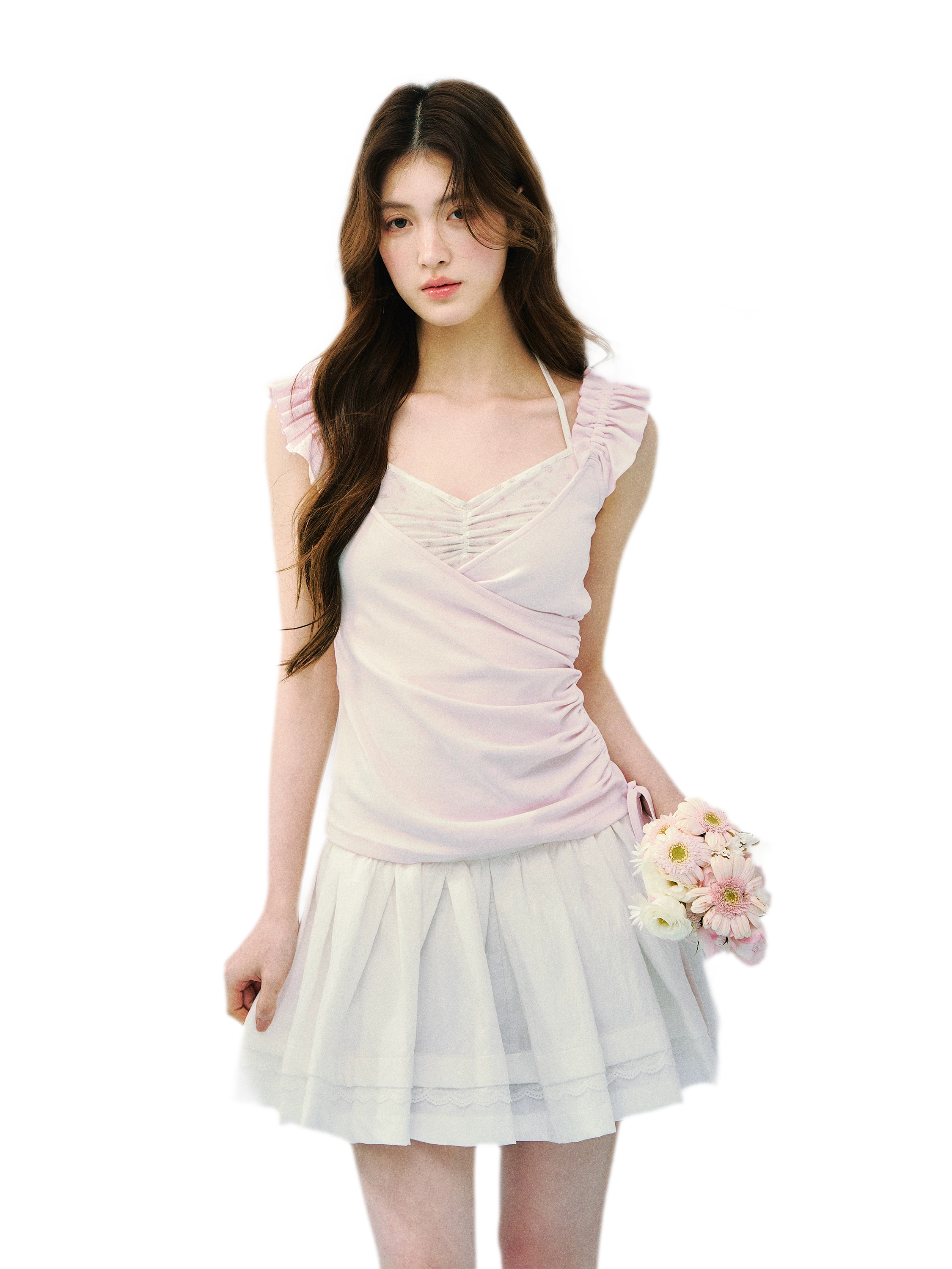 Two-in-One Ruffle Sleeve T-Shirt