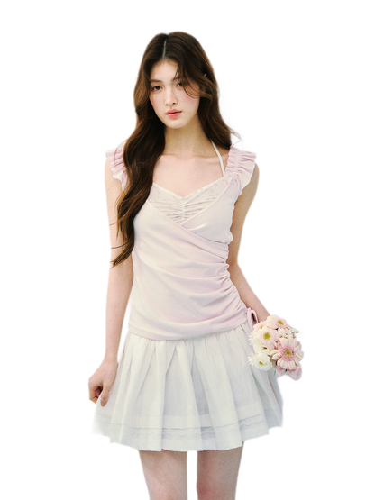 Two-in-One Ruffle Sleeve T-Shirt