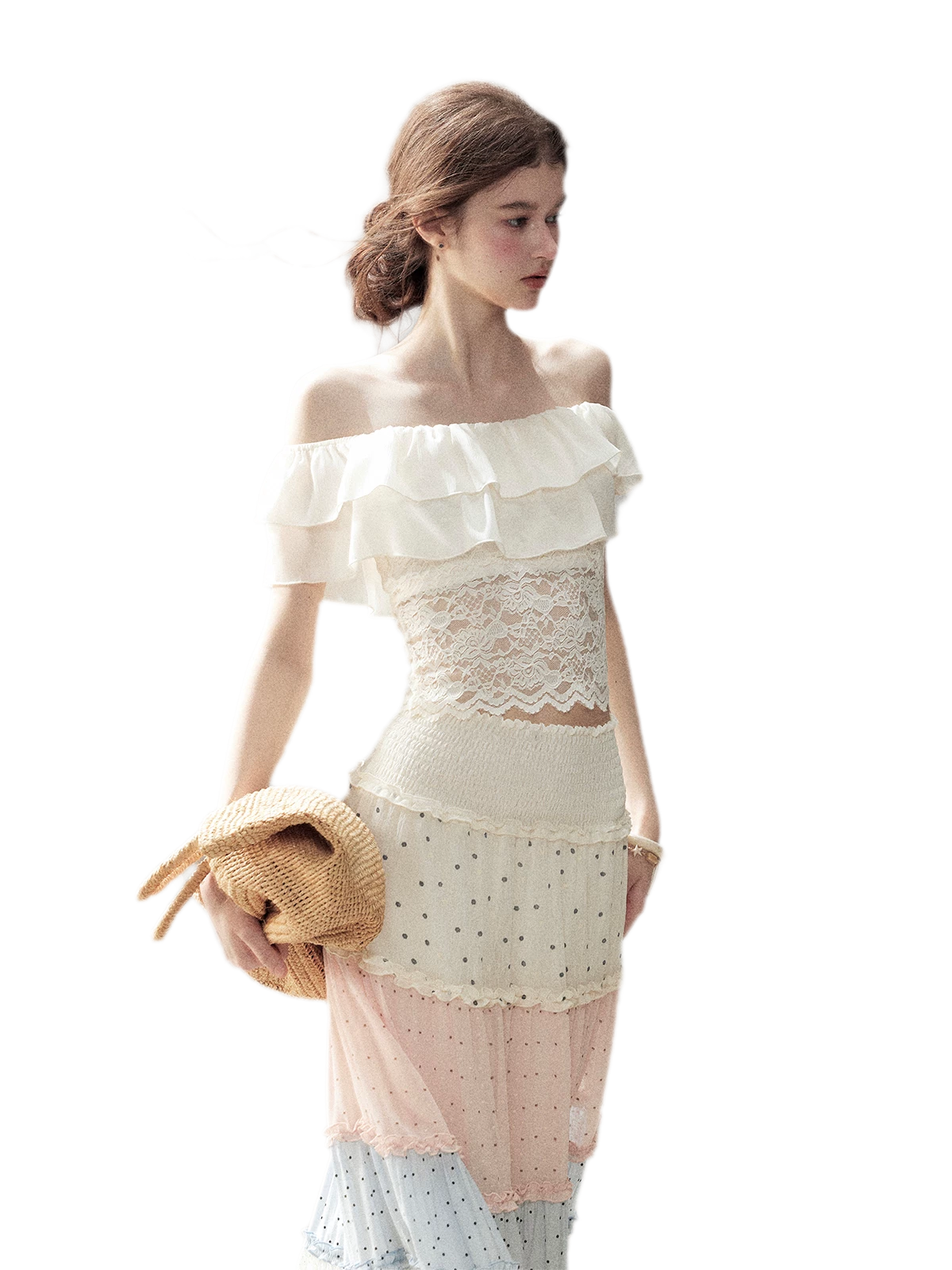 Ruffle Lace Off-Shoulder Top