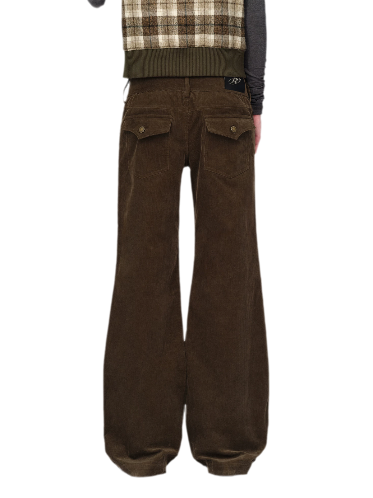 Washed Corduroy Wide-Leg Trousers