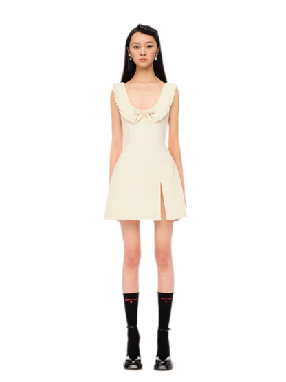 Rhinestone Bow A-Line Dress