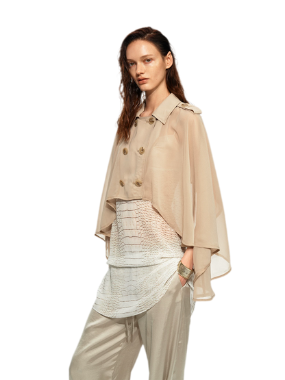 Sheer Trench Cape Top