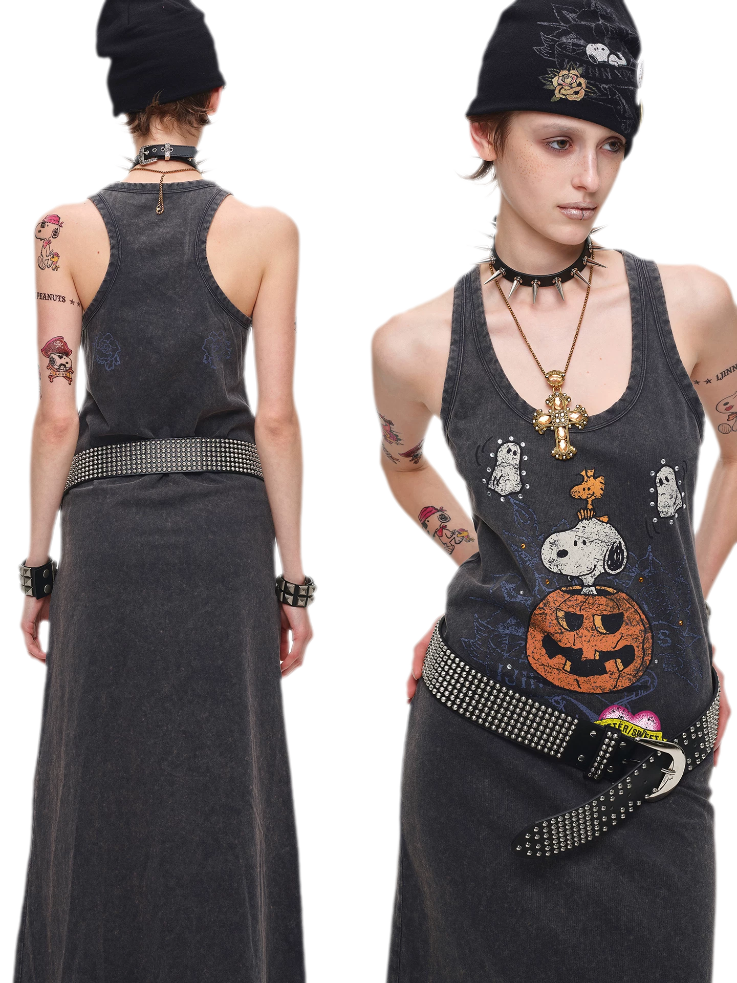 Washed Print Tank Dress