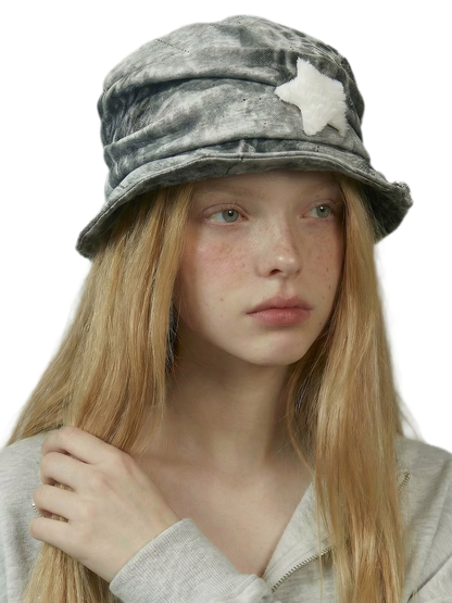 Washed Camouflage Star Patch Hat