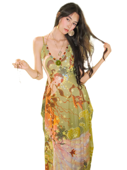Beaded Floral Cami Dress